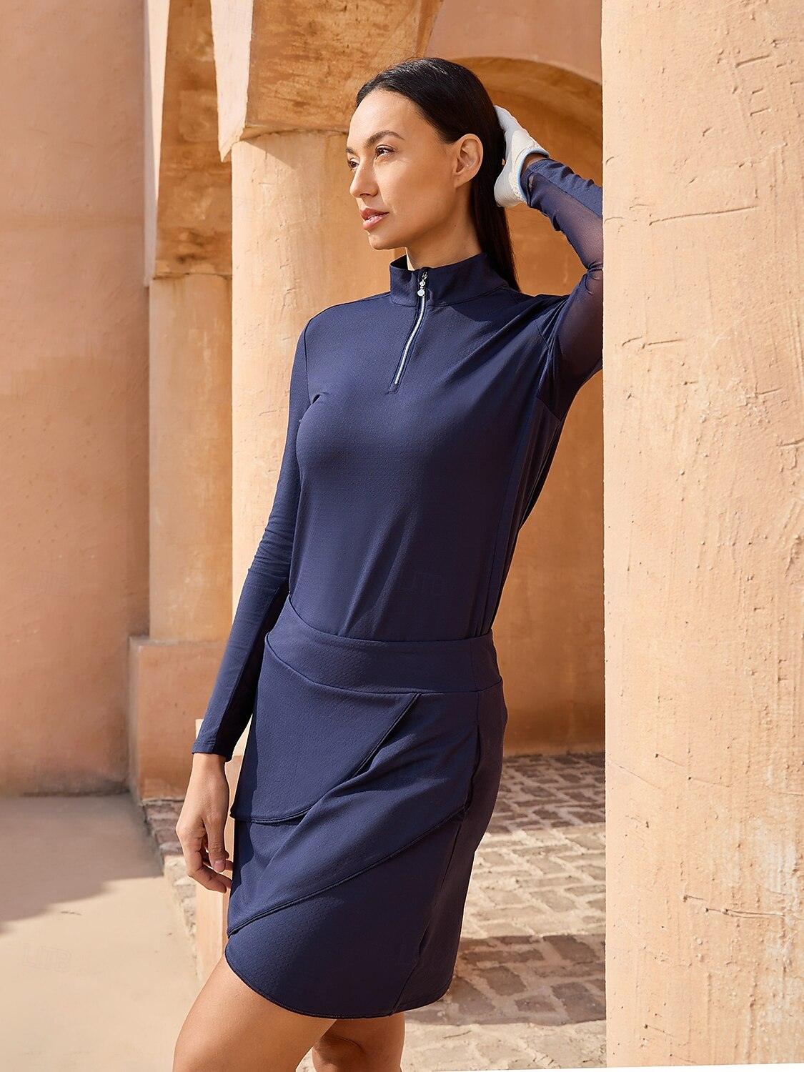 Premium Long Sleeve Mock Neck Mesh Quarterzip UPF50+