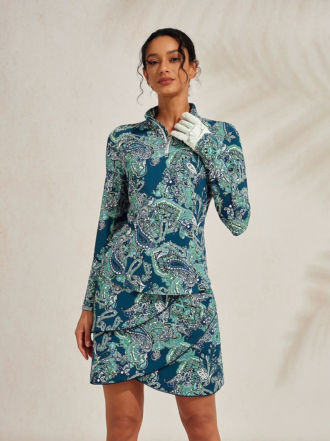 Premium Long Sleeve Mock Neck Quarterzip UPF50+