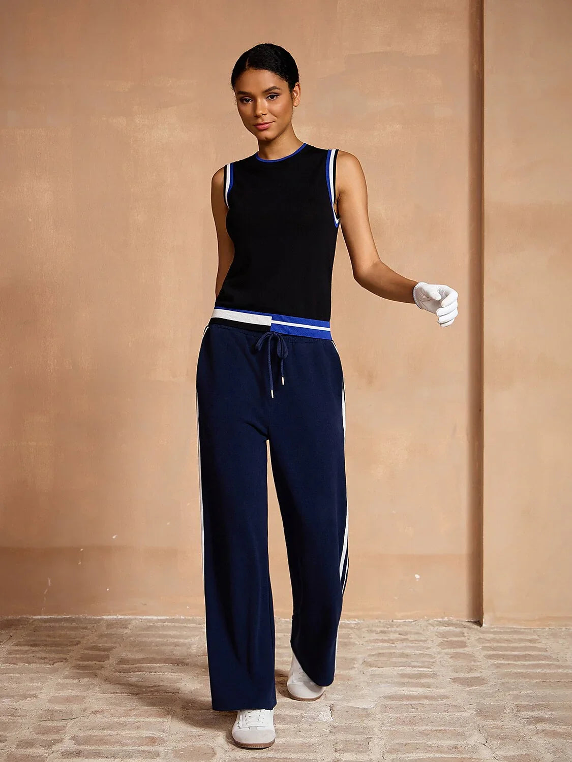 Navycore Color Block Knit Tank Top