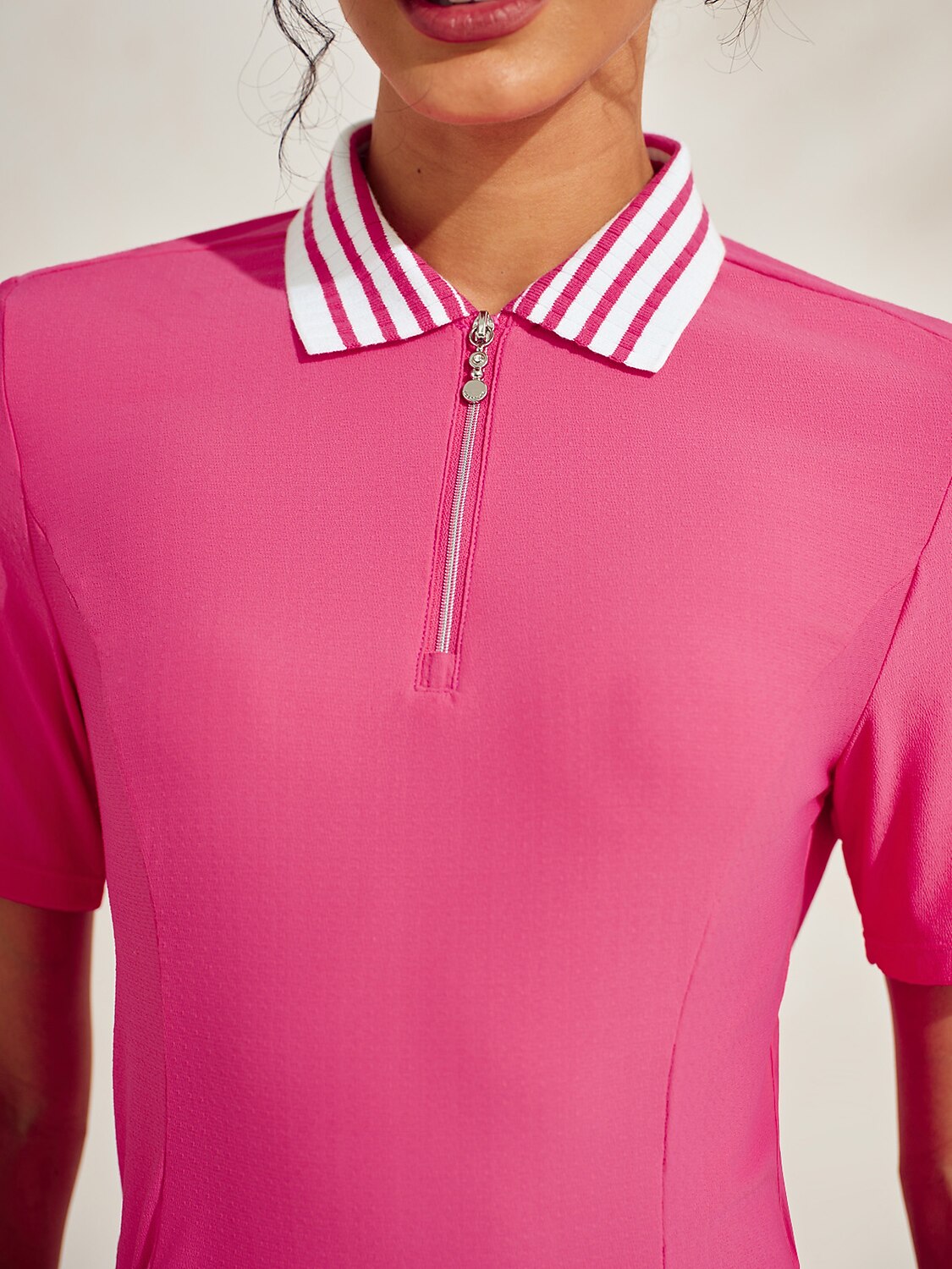 Premium Short Sleeve Color Block Quarterzip UPF50+