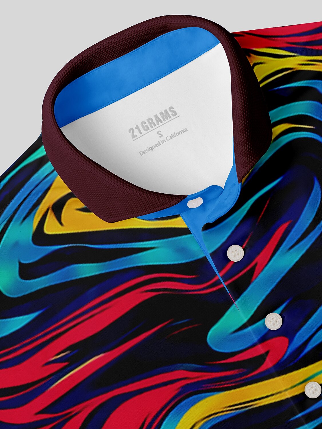 Inked Skins Men's Ribbed Collar Polo Top UPF50+