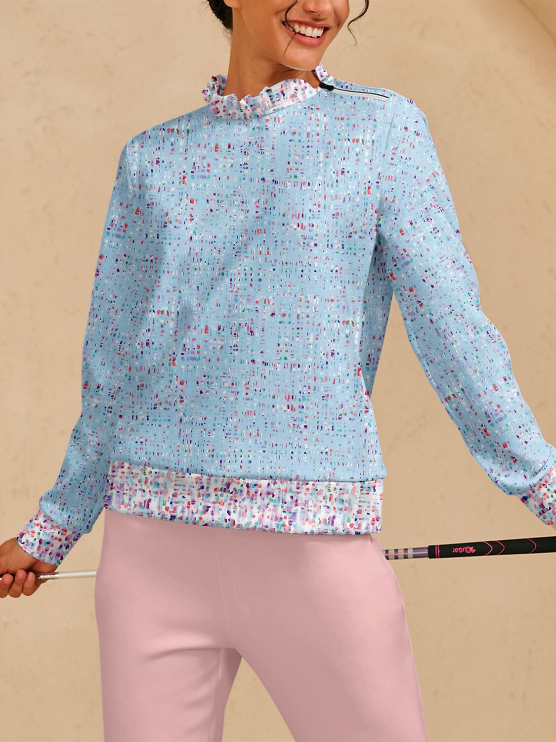 Hyper-prep Ruffle Collar Golf Sweatshirt