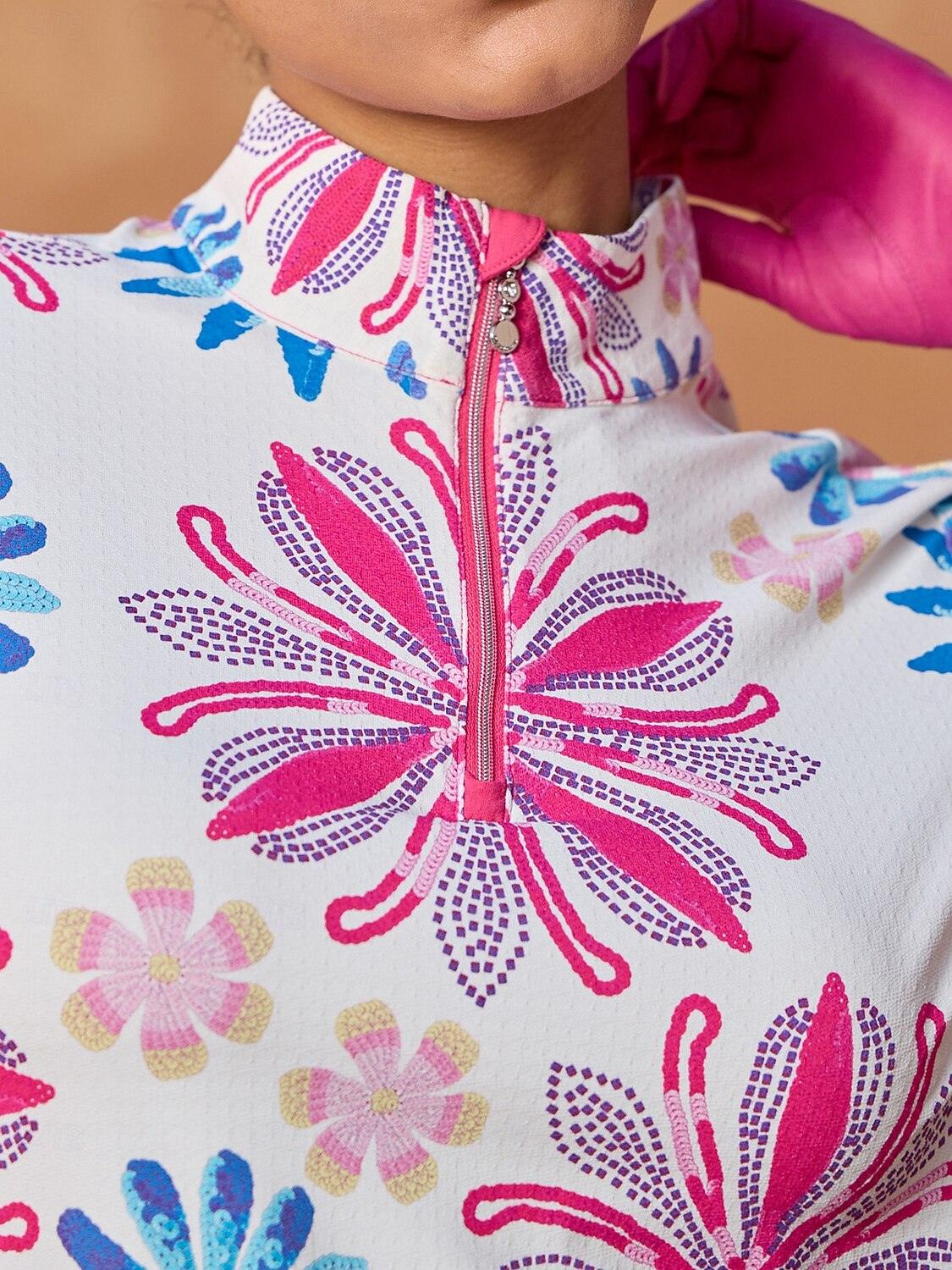 Premium Long Sleeve Mock Neck Quarterzip UPF50+