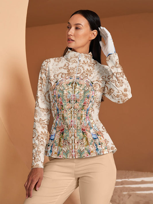 Bold Baroque Ruffle Golf Jacket Sun Protection