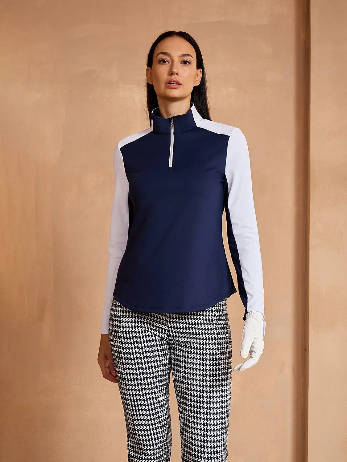 Navycore Long Sleeve Color Block Mesh Quarterzip UPF50+