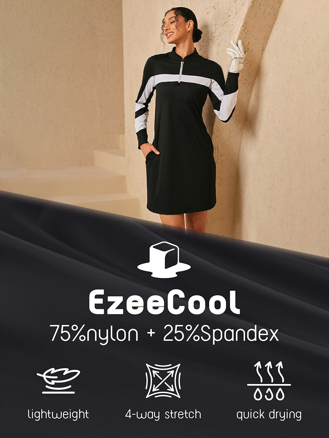 More Than Basic Color Block 36.5 Inch Dress UPF50+