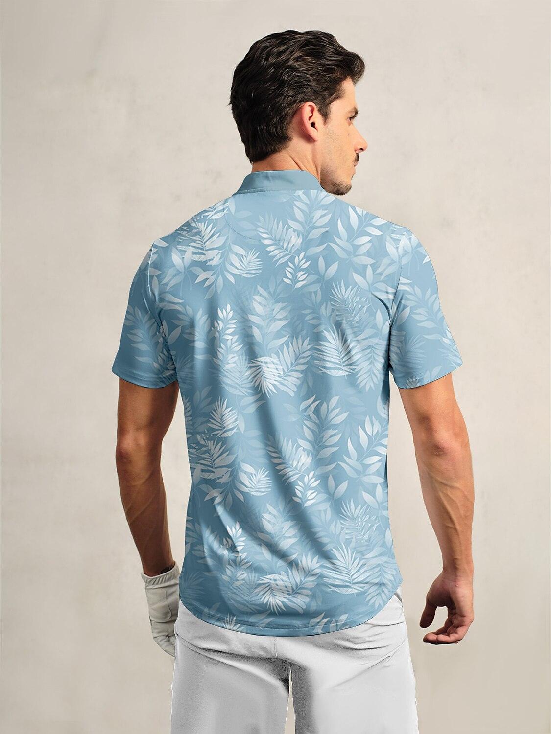 Hyped-up Tropical Men's Golf Henley Shirt UPF50+