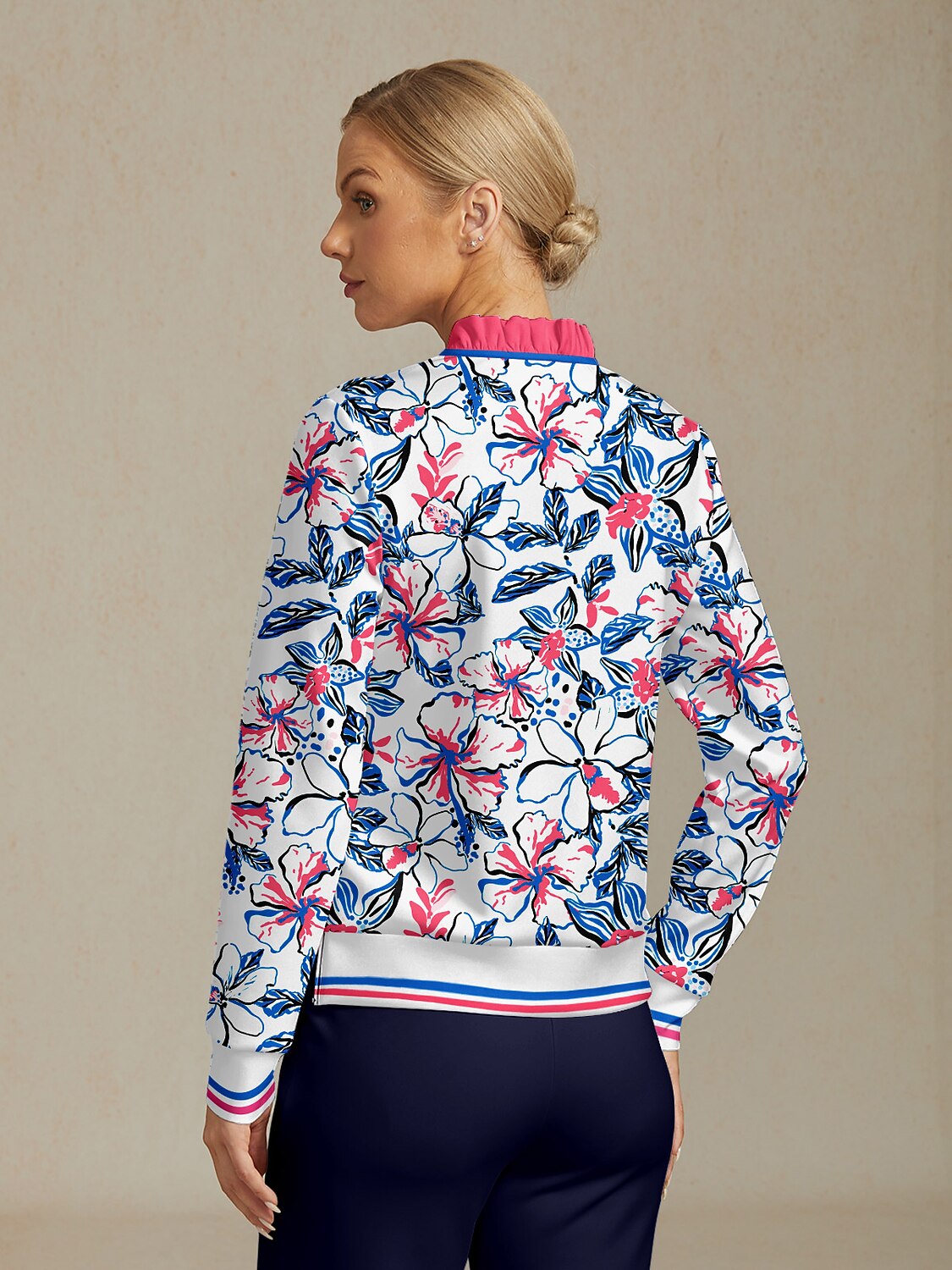 Botanical Energy Ruffle Collar Golf Sweatshirt