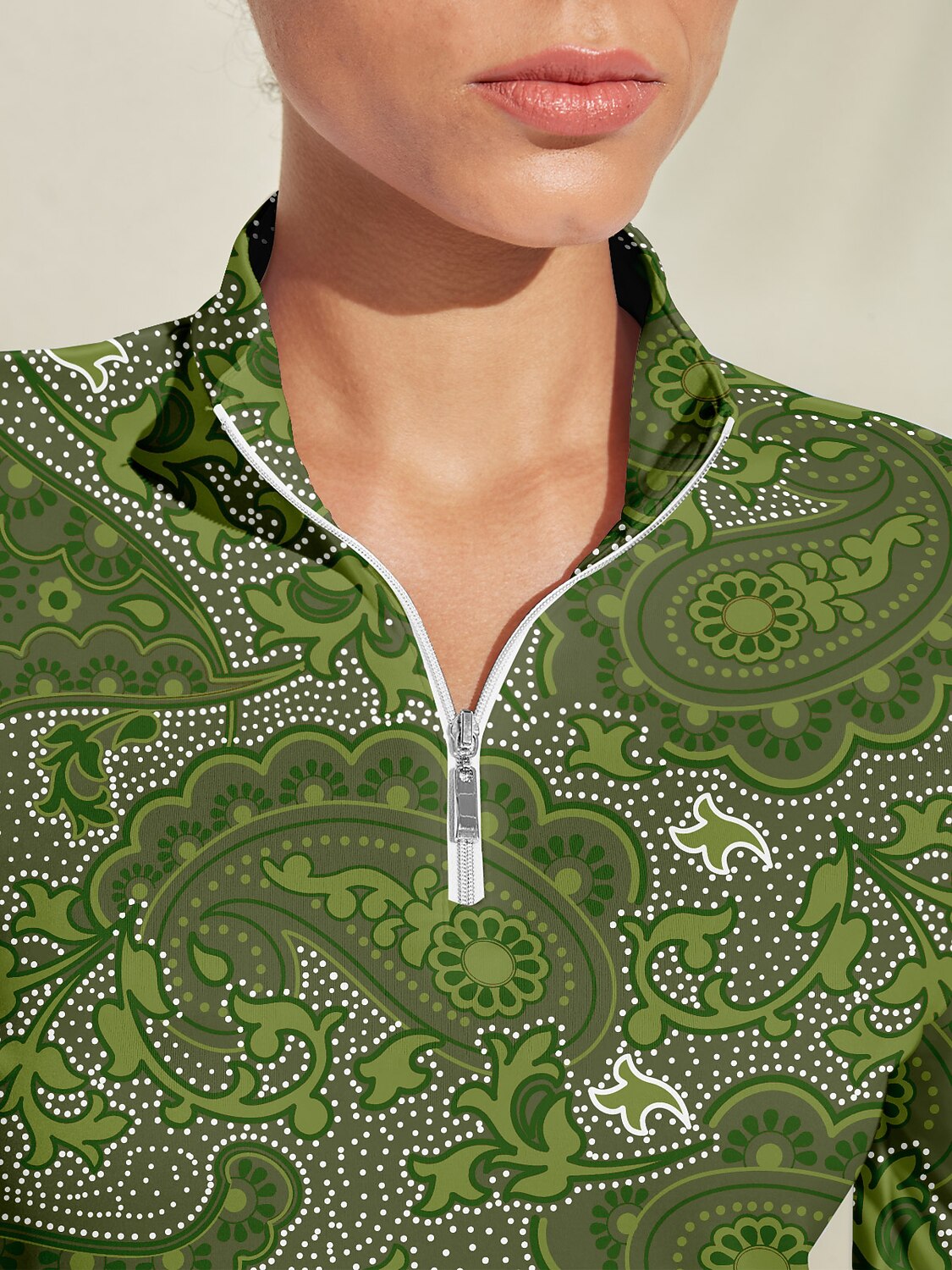Pretty Feminine Silky Golf Shirt Quarterzip UPF50+
