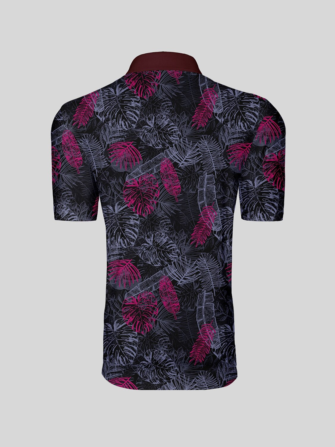 Hyped-up Tropical Men's Ribbed Collar Polo Top UPF50+