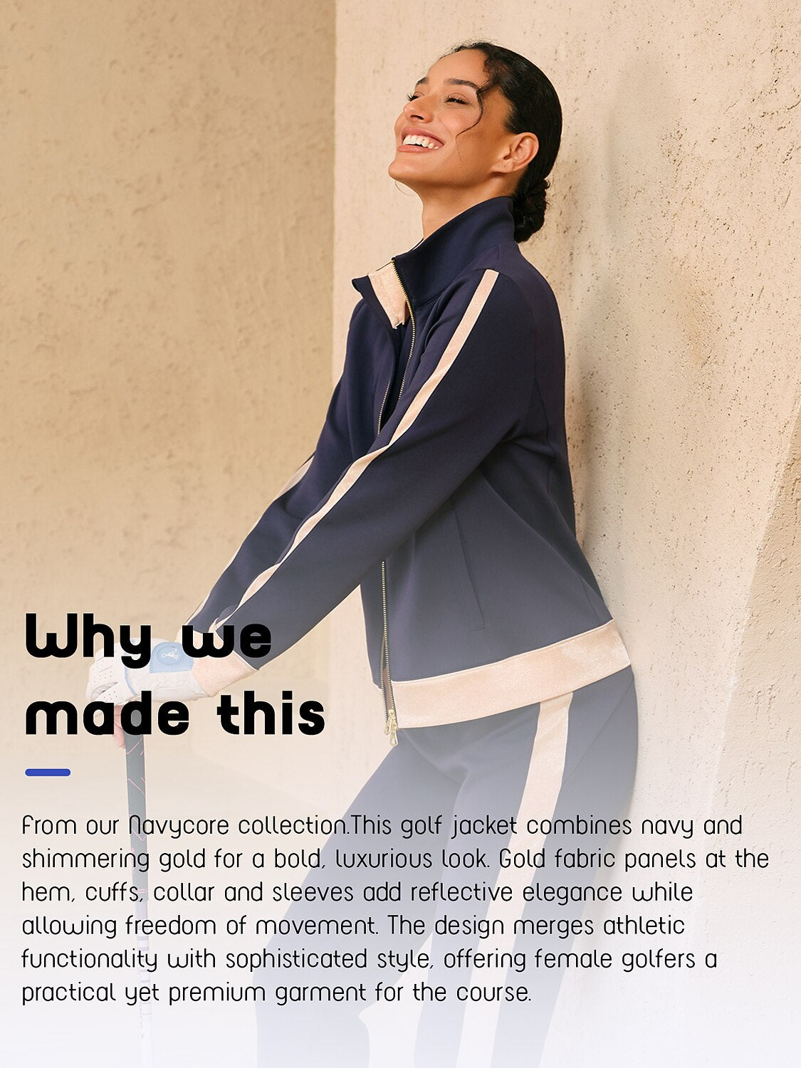 Navycore Color Block Full Zip Golf Jacket