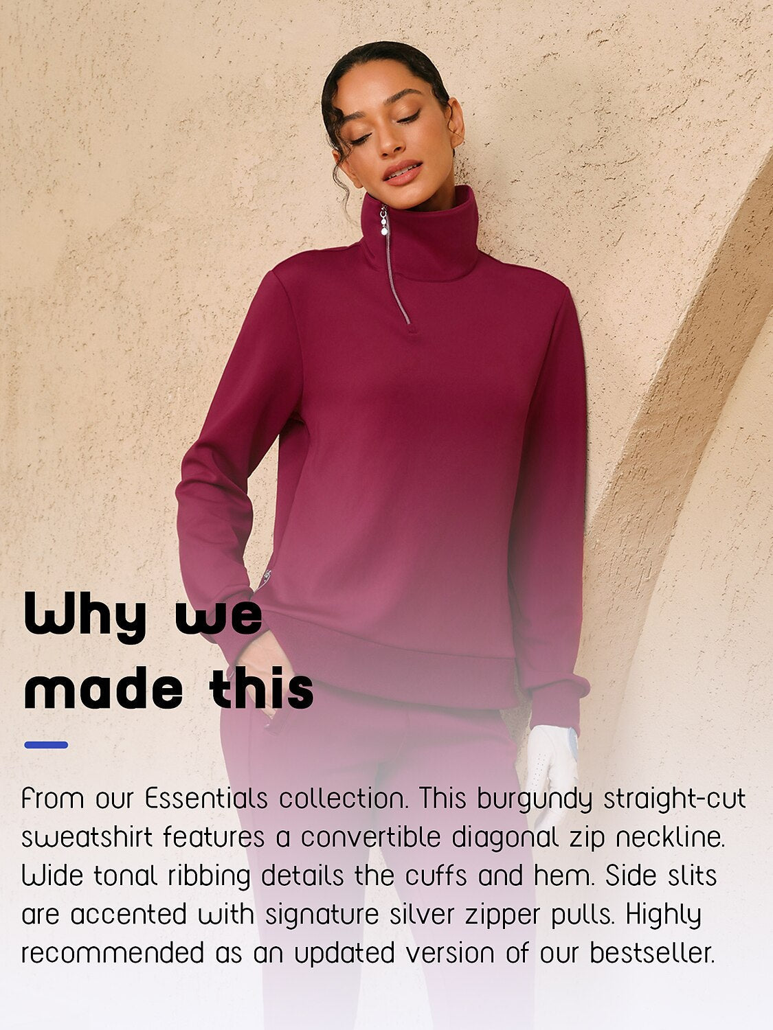 More Than Basic Asymmetrical Collar Golf Sweatshirt