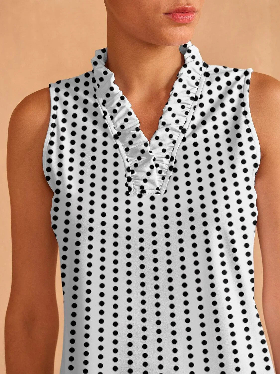 Hyper-prep Ruffle V-Neck Tank Top UPF50+