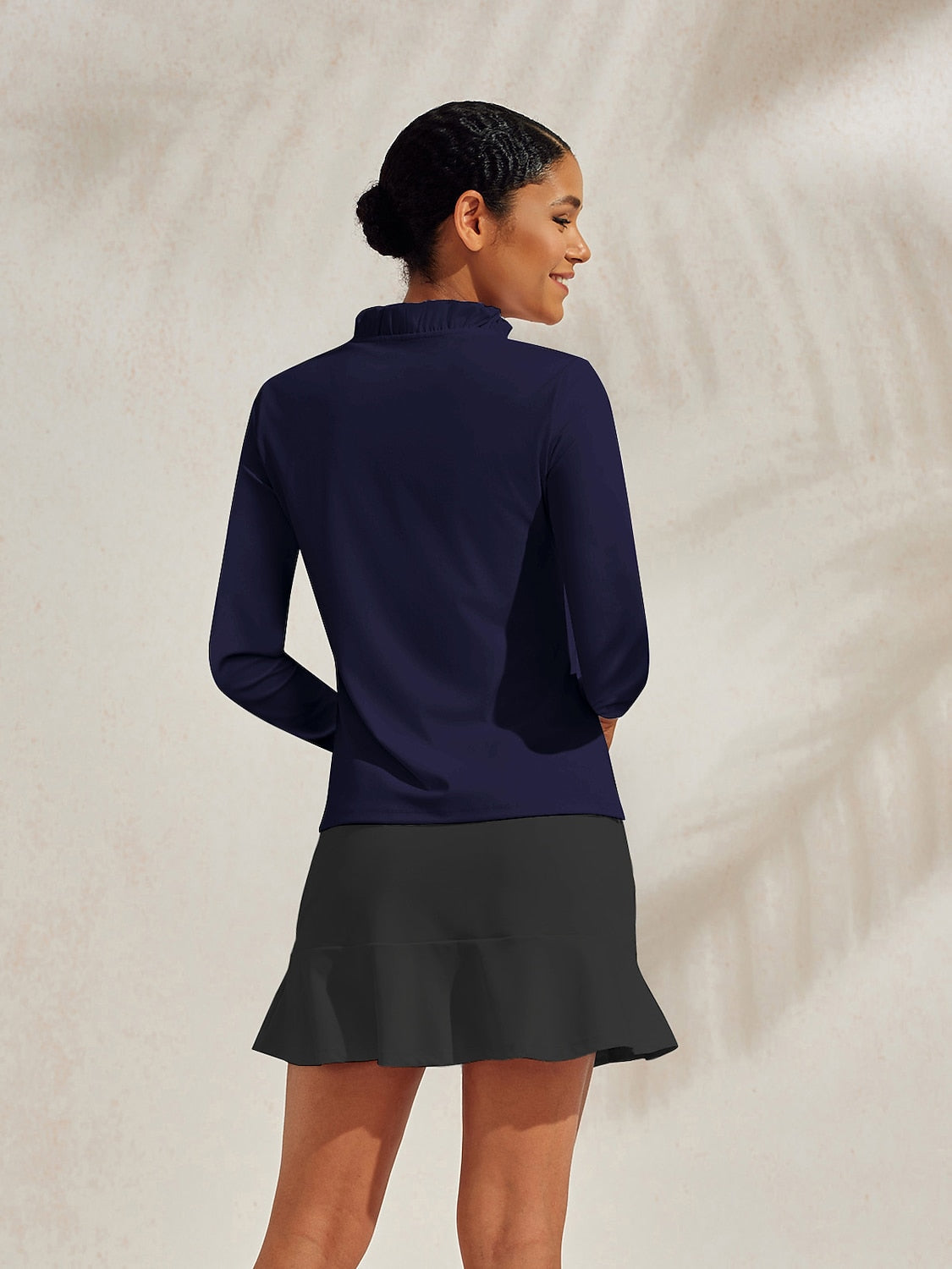 More Than Basic Ruffle V-Neck Polo Top UPF50+