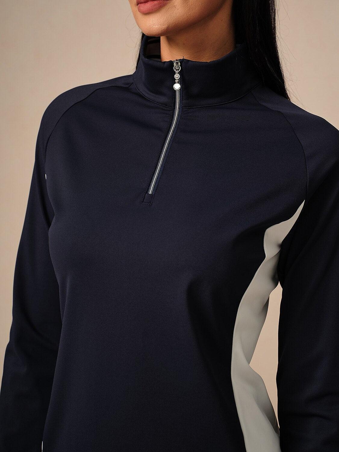 Navycore Long Sleeve Color Block Quarterzip UPF50+