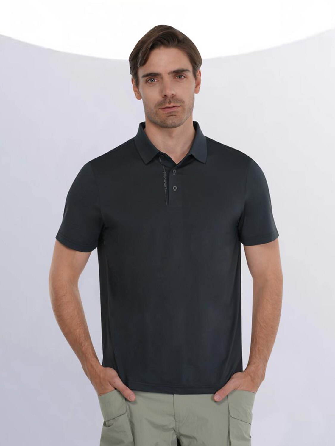 TechShed Men's Button Up Short Sleeve Polo