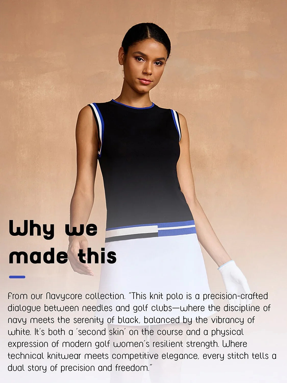 Navycore Color Block Knit Tank Top