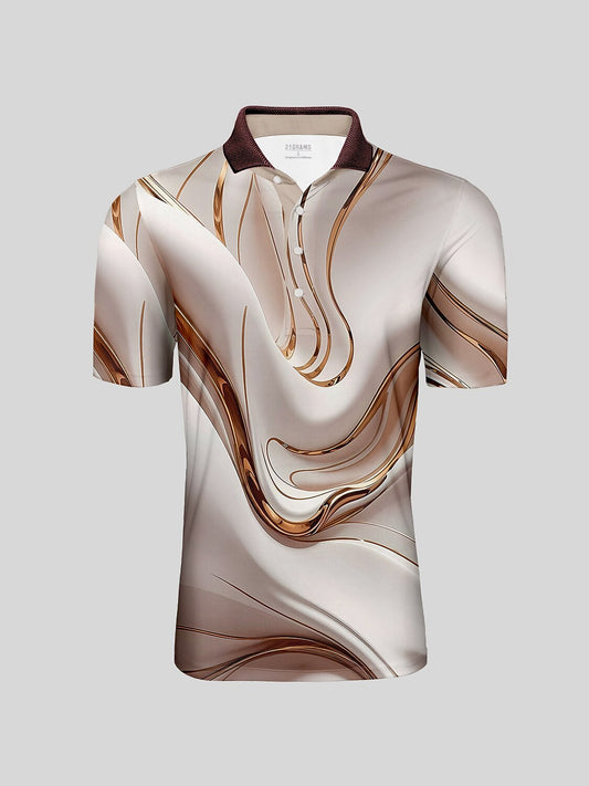 Inked Skins Men's Ribbed Collar Polo Top UPF50+