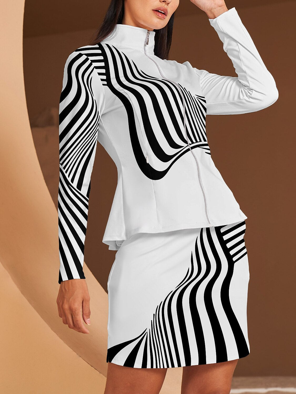 Playful Nautical Ruffle Golf Jacket Sun Protection