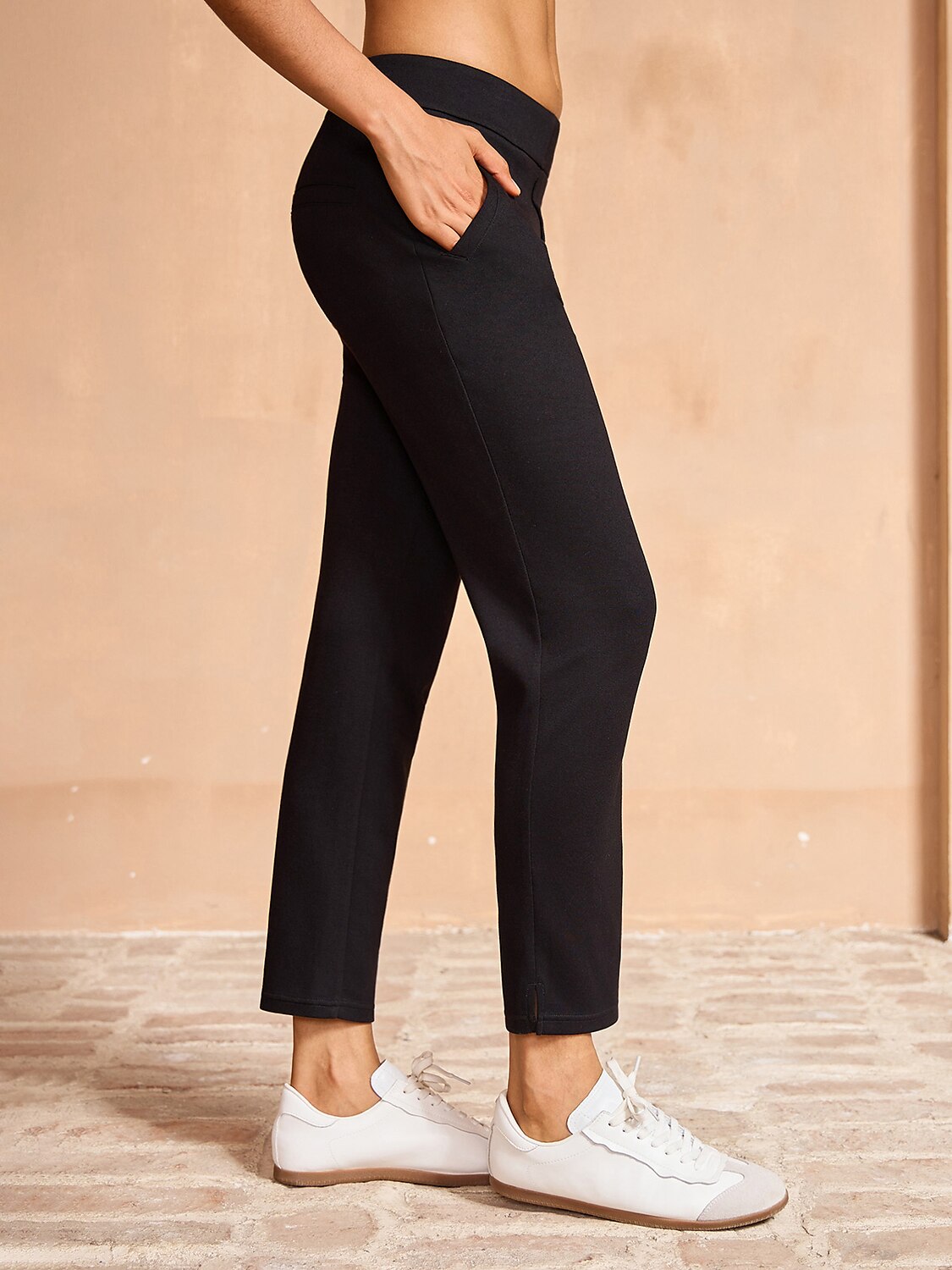 More Than Basic Stretch Zipper Pocket Ankle Pants