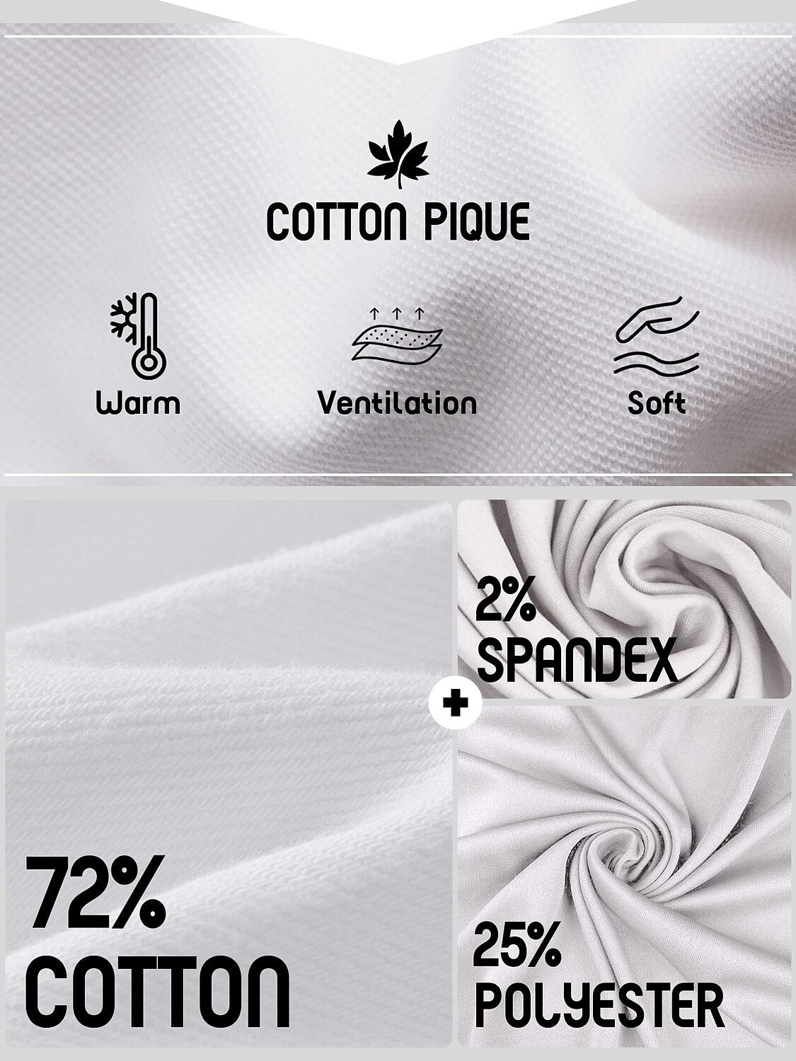 Crisp Couture 3/4 Sleeve Pique Polo Top