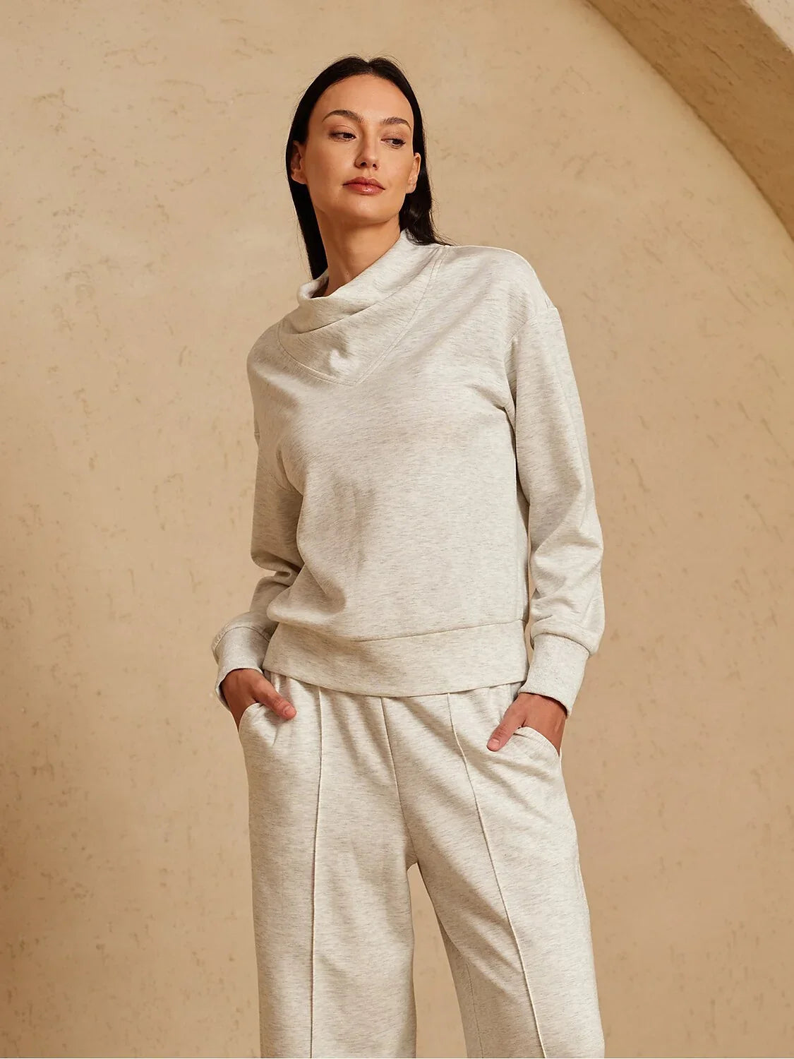 UltraSoft Long Sleeve Cowl Neck Sweatshirt