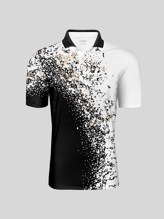 Inked Skins Men's Ribbed Collar Polo Top UPF50+