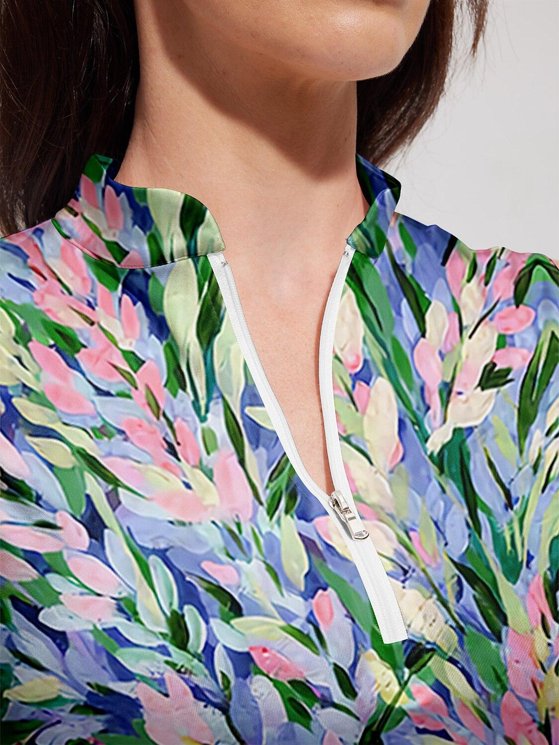 Botanical Energy Short Sleeve 36.5 Inch Dress UPF50+