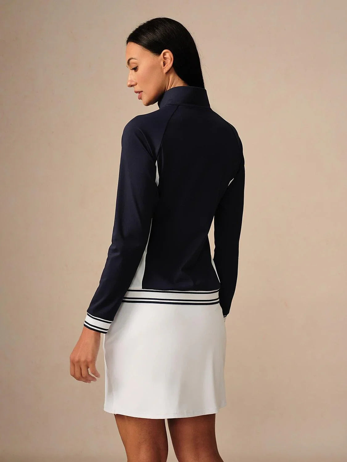 Navycore Long Sleeve Color Block Quarterzip UPF50+