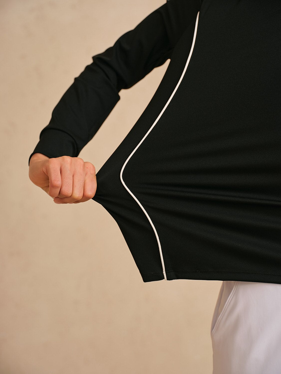 Navycore Trimmed Peter Pan Collar Golf Polo Shirt UPF50+