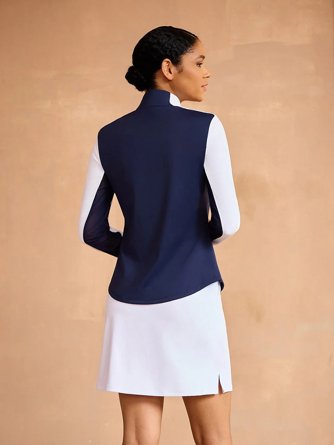 Navycore Long Sleeve Color Block Mesh Quarterzip UPF50+