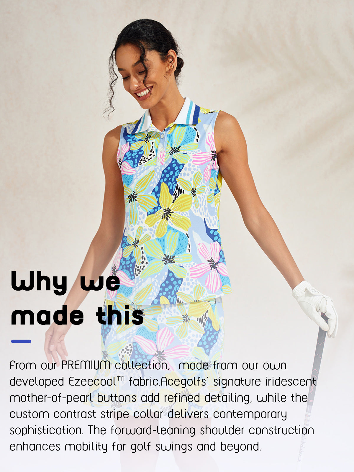 Premium Sleeveless Ribbed Collar Polo UPF50+