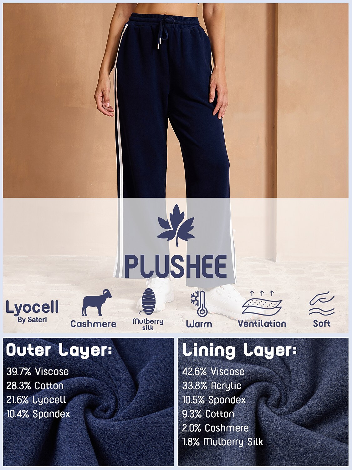 UltraSoft Velour 40 Inch Stretch Drawstring Wide Leg Pants