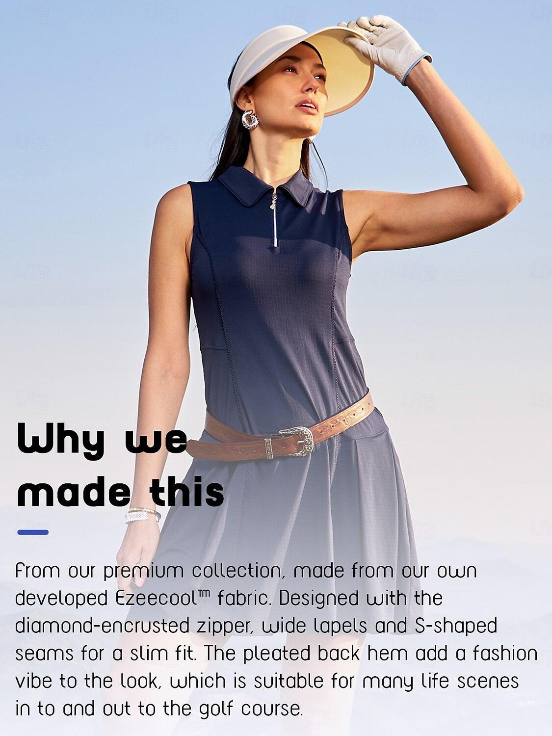 Premium Sleeveless A-Line Pleated 35.5 Inch Dress UPF50+