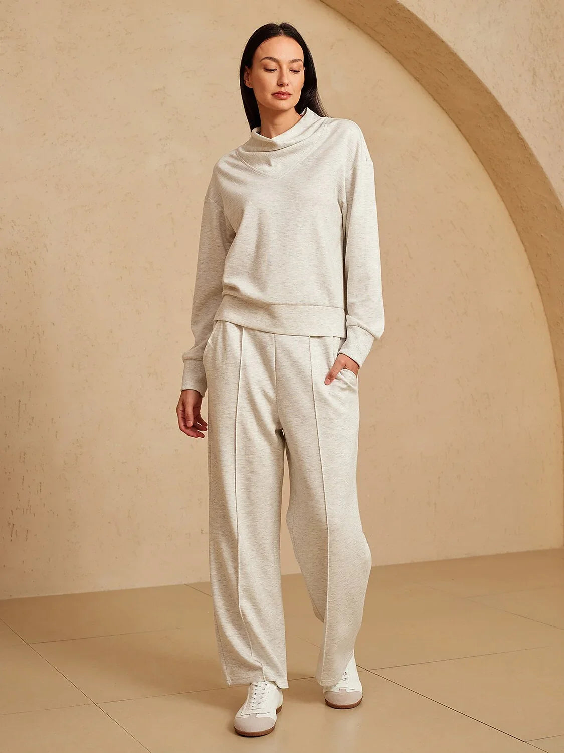 UltraSoft Long Sleeve Cowl Neck Sweatshirt