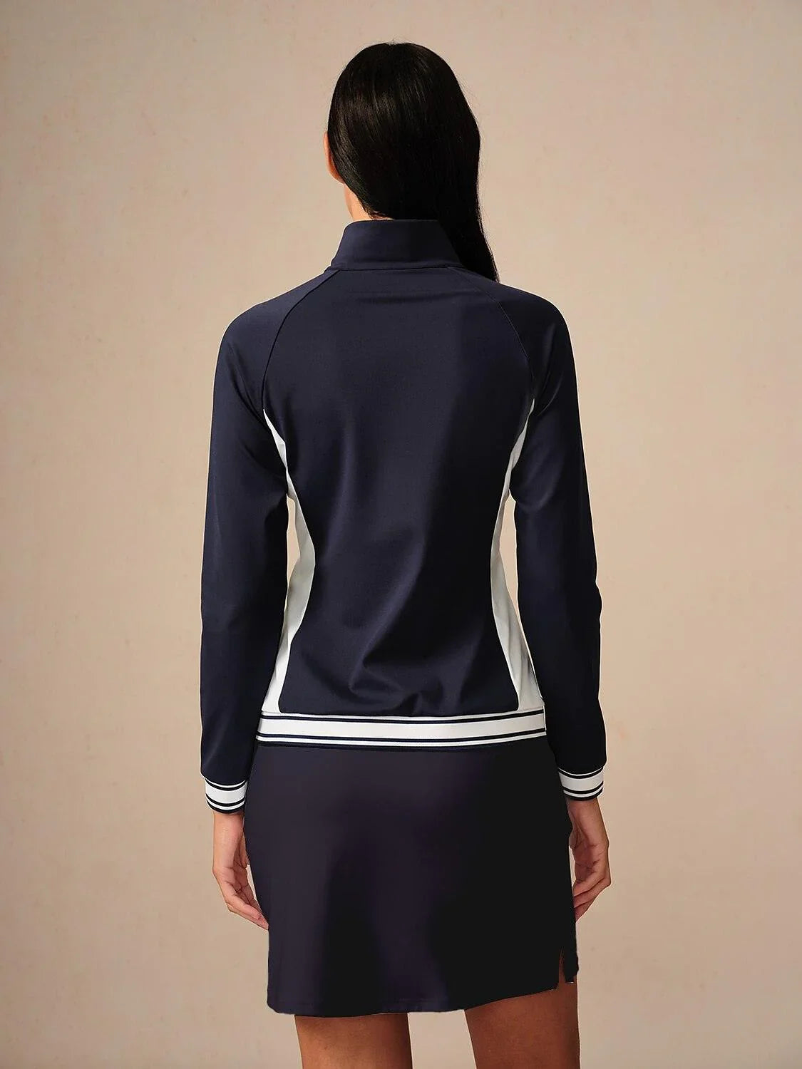 Navycore Long Sleeve Color Block Quarterzip UPF50+