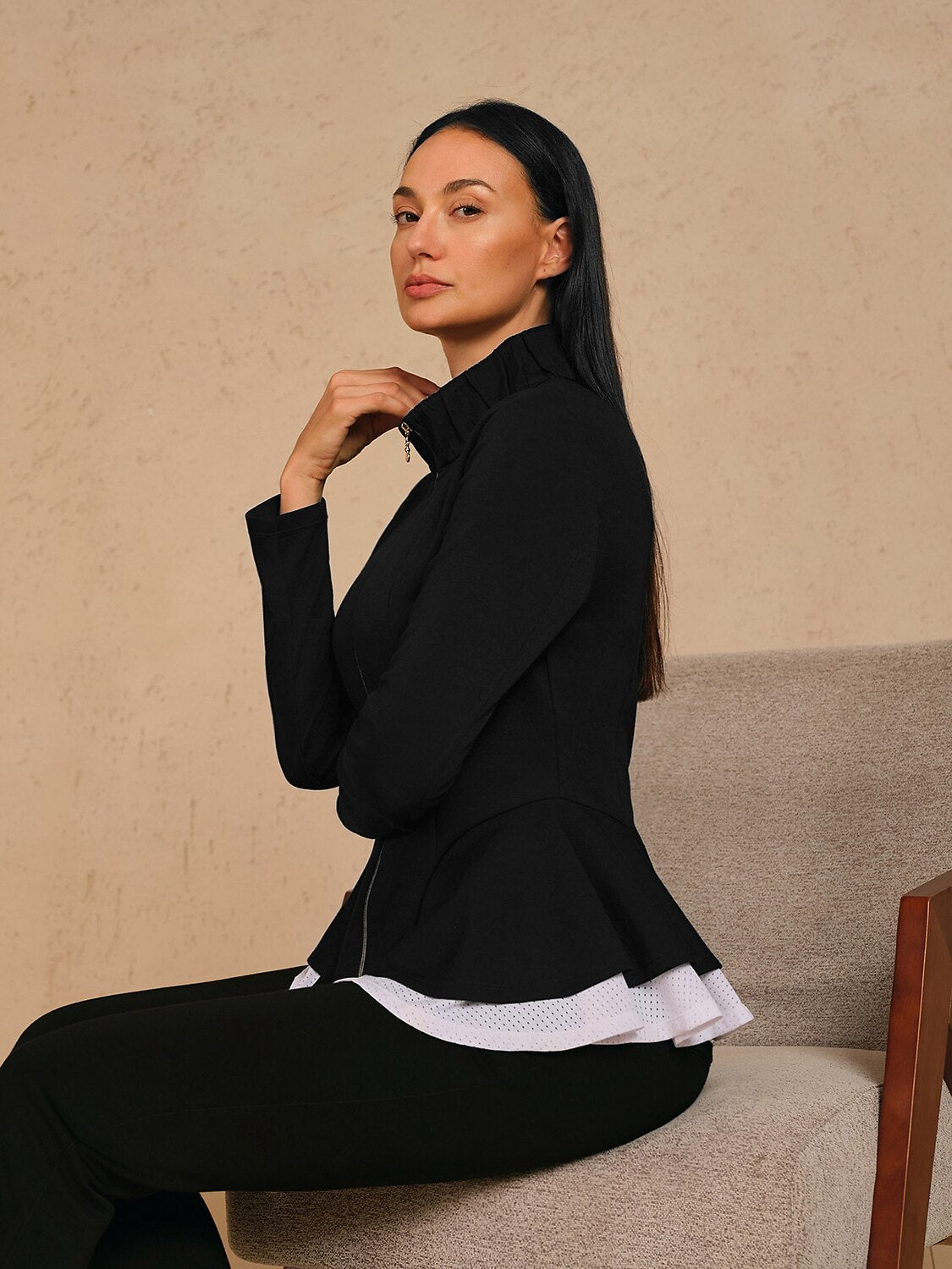 More Than Basic Ruffle Golf Jacket