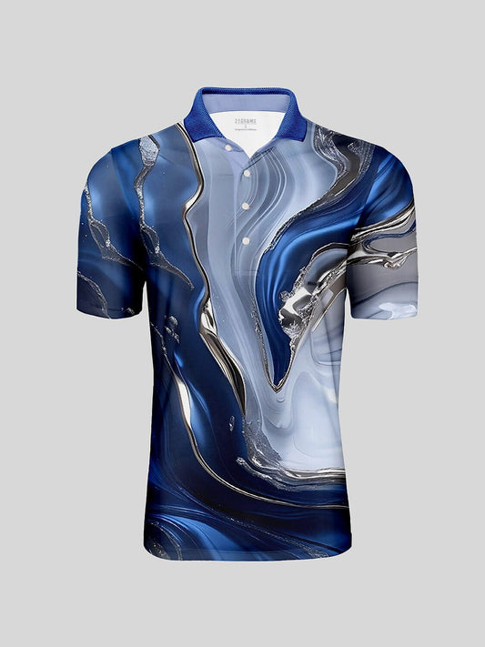 Inked Skins Men's Ribbed Collar Polo Top UPF50+