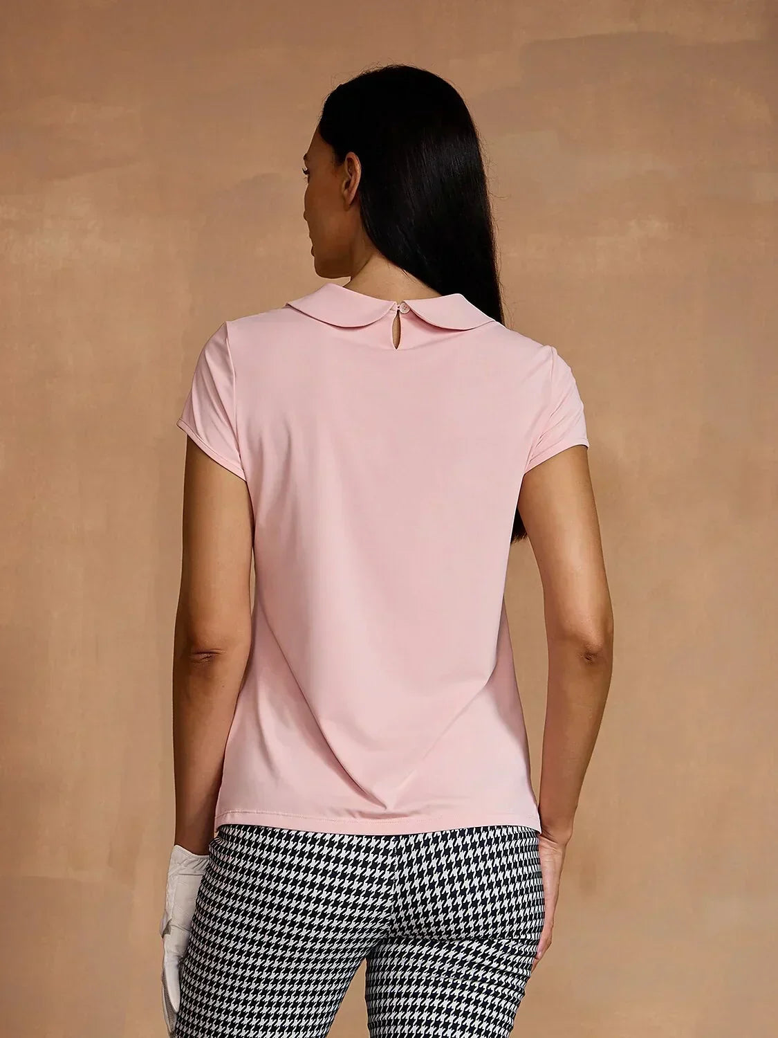 More Than Basic Cap Sleeve Peter Pan Collar Polo