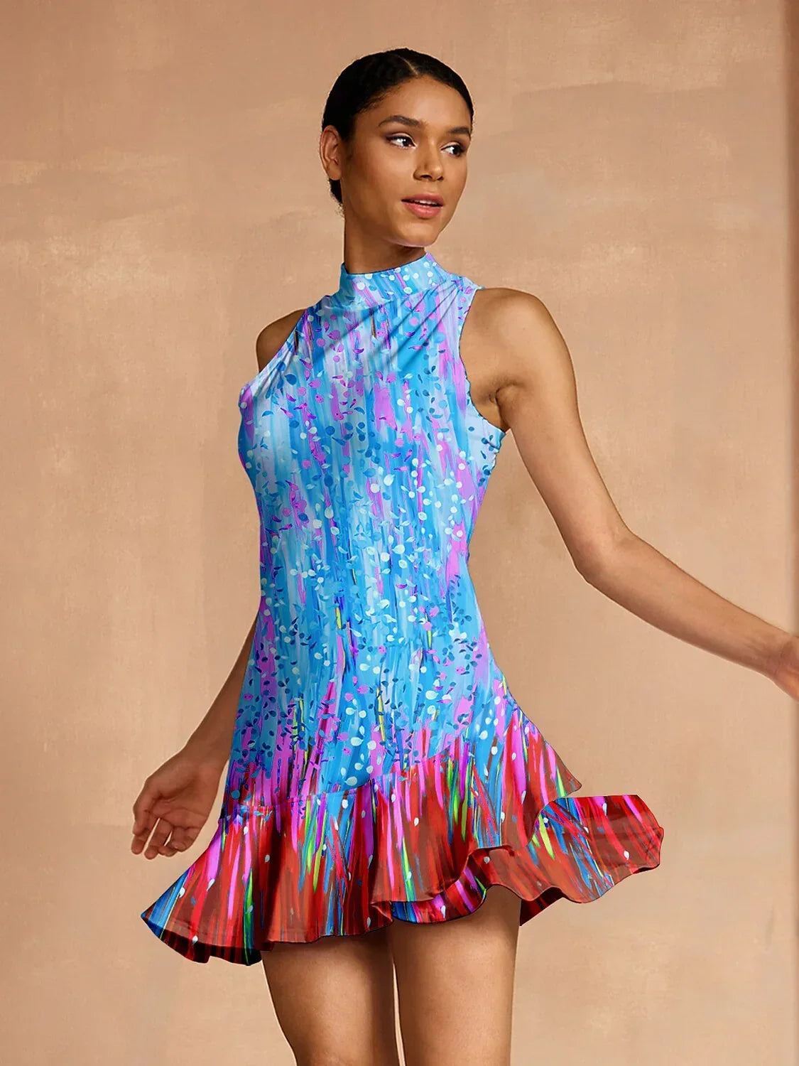 Inked Skins Ruffle 34.5 Inch Dress For Golf Pickleball & Tennis