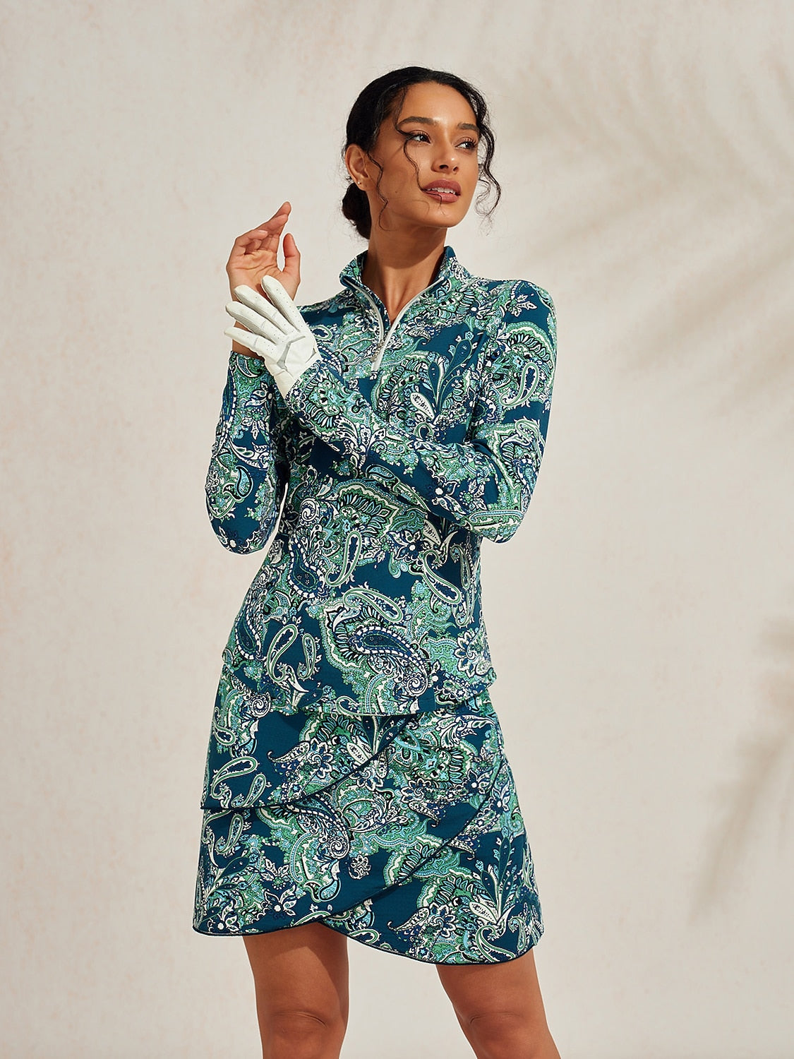 Premium Long Sleeve Mock Neck Quarterzip UPF50+