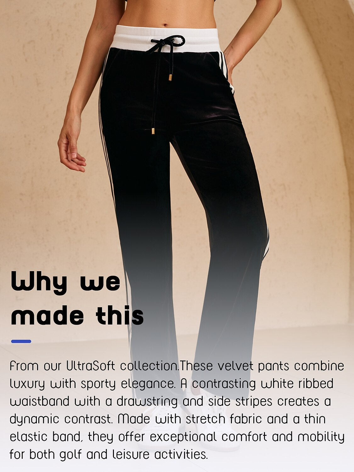 UltraSoft Velvet 40 Inch Stretch Drawstring Wide Leg Pants