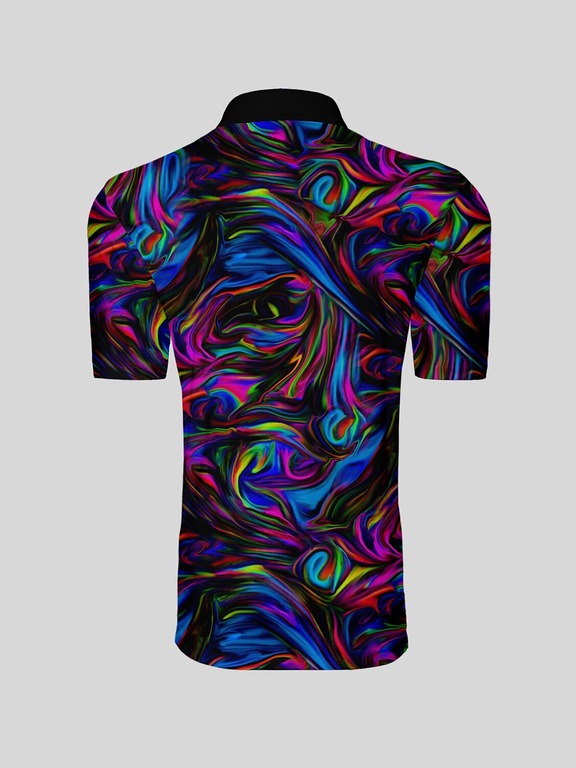 Inked Skins Men's Ribbed Collar Polo Top UPF50+