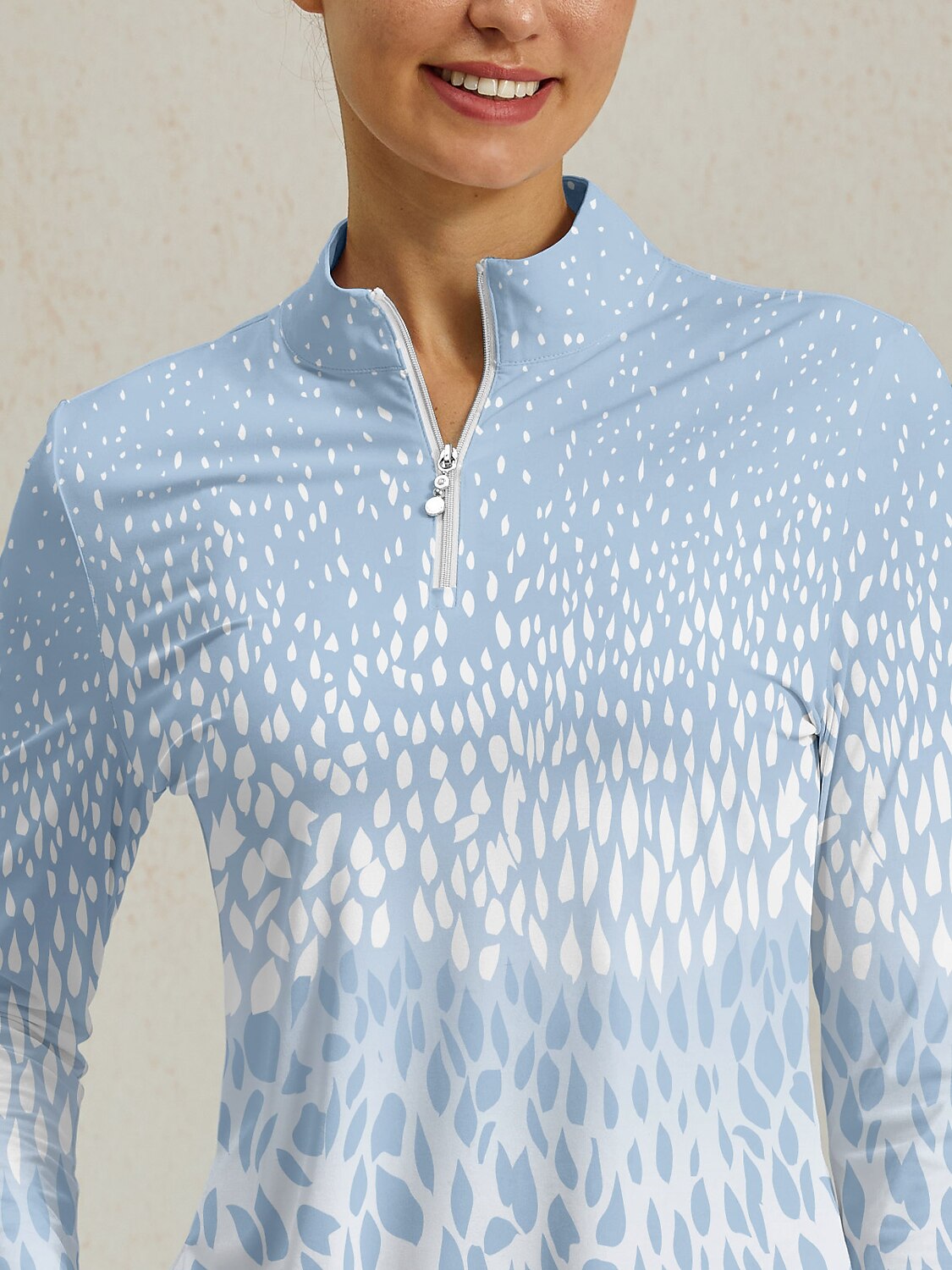 Wildlife Party Silky Ruffle Golf Shirt Quarterzip UPF50+