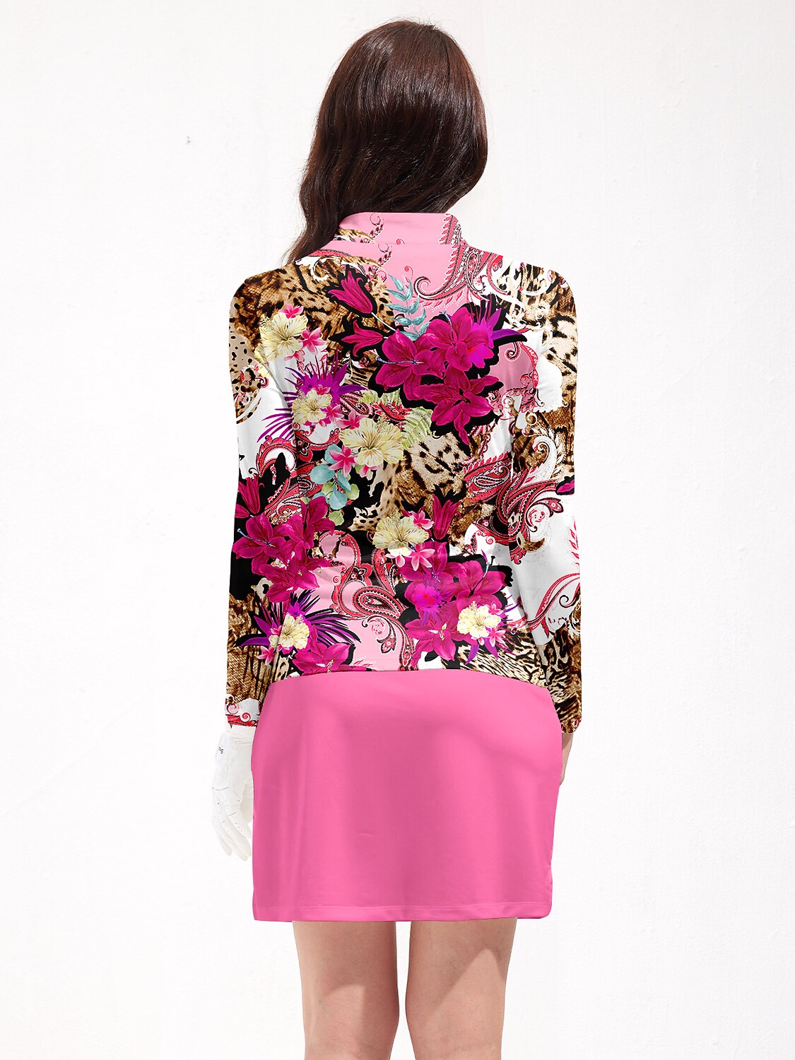 Hyped-up Tropical Golf Shirt Quarterzip UPF50+