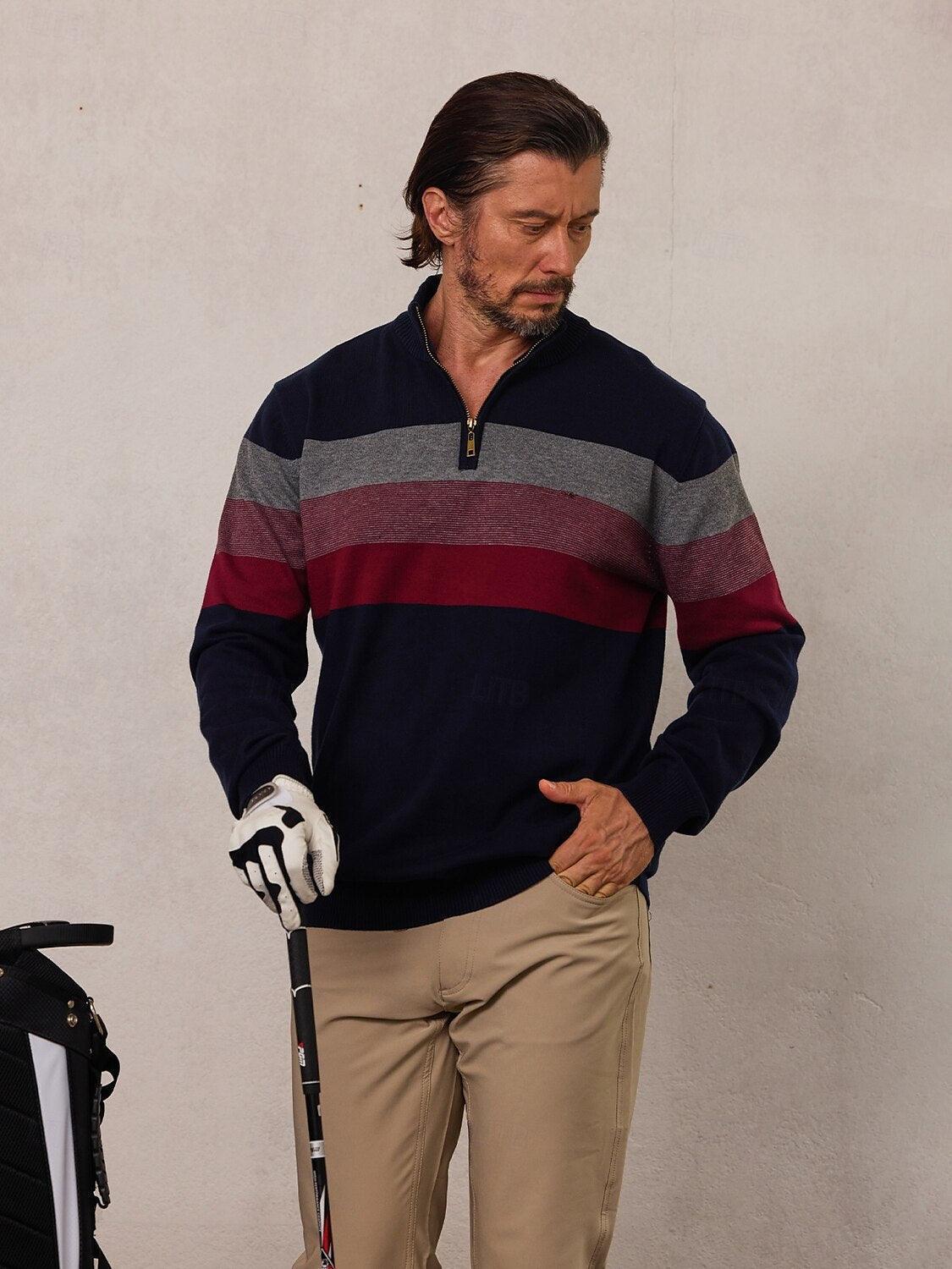 More Than Basic Men's Golf Quarter Zip Sweater