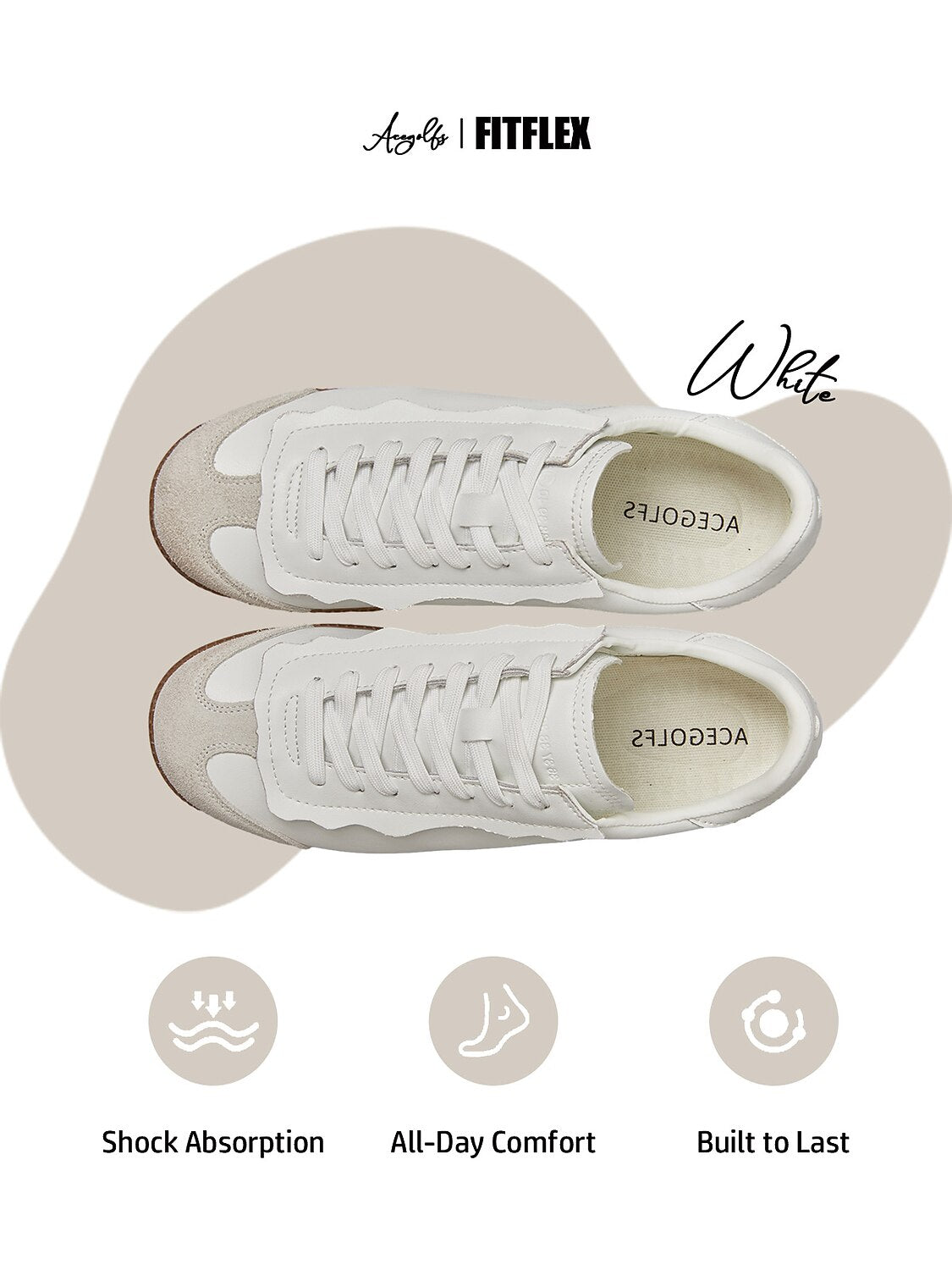 FitFlex Leather Retro Trainer Sneakers Women