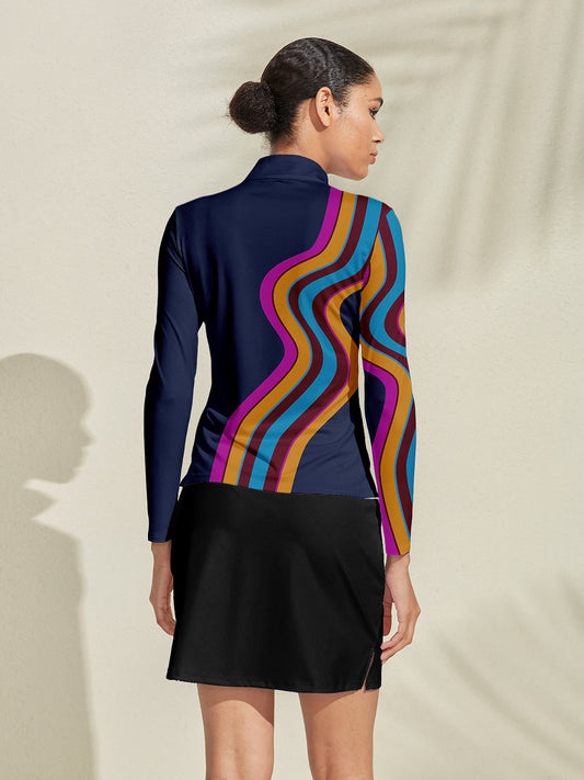 Air Brush Golf Shirt Quarterzip UPF50+