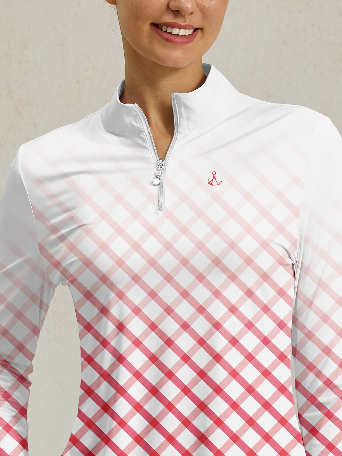 Hyper-prep Silky Ruffle Golf Shirt Quarterzip UPF50+