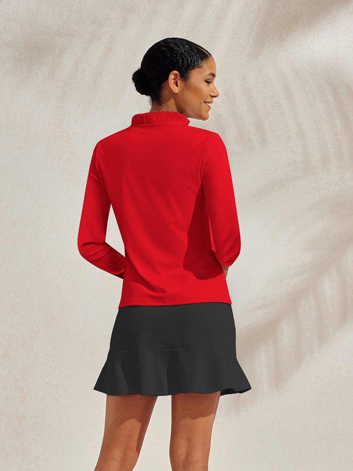 More Than Basic Ruffle V-Neck Polo Top UPF50+